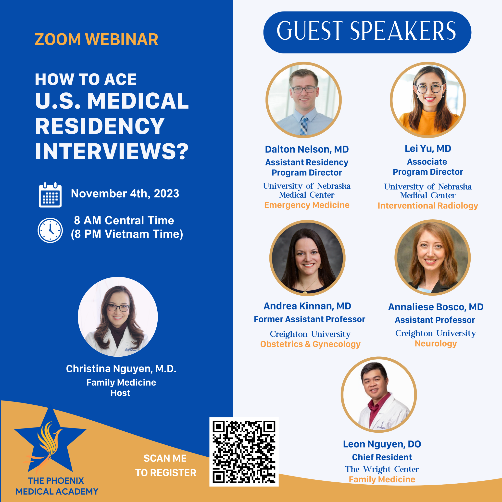 Webinar Poster PHỎNG VẤN THÀNH CÔNG VÀO NỘI TRÚ Y KHOA MỸ - LÀM THẾ NÀO ĐỂ THÀNH CÔNG?